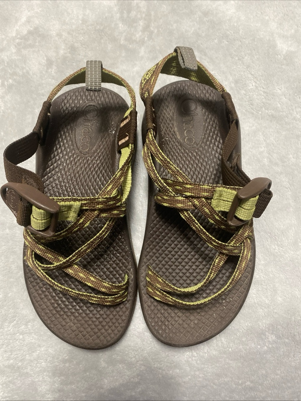 Chaco Kid’s  Brown & Green Ecotread Sandals Size 1
